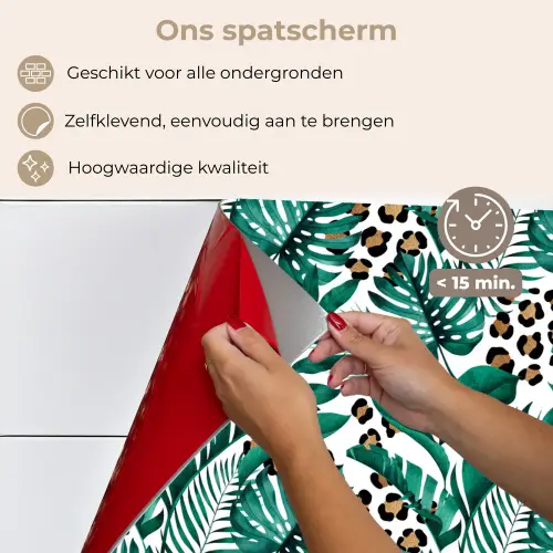 Panterprint - Bladeren - Jungle keuken achterwand spatscherm middel -spatscherm_NL
