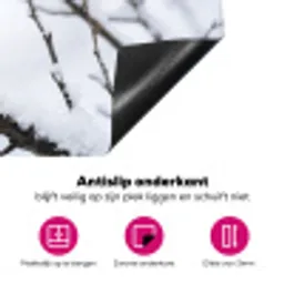 Roodborstje - Tak - Sneeuw - Winter - Levendig Inductie beschermer vinyl 3mm klein -wsfeer4_website