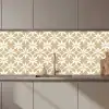 Bloemen - Patroon - Beige keuken achterwand 2 middel 871 zz_3dshopping