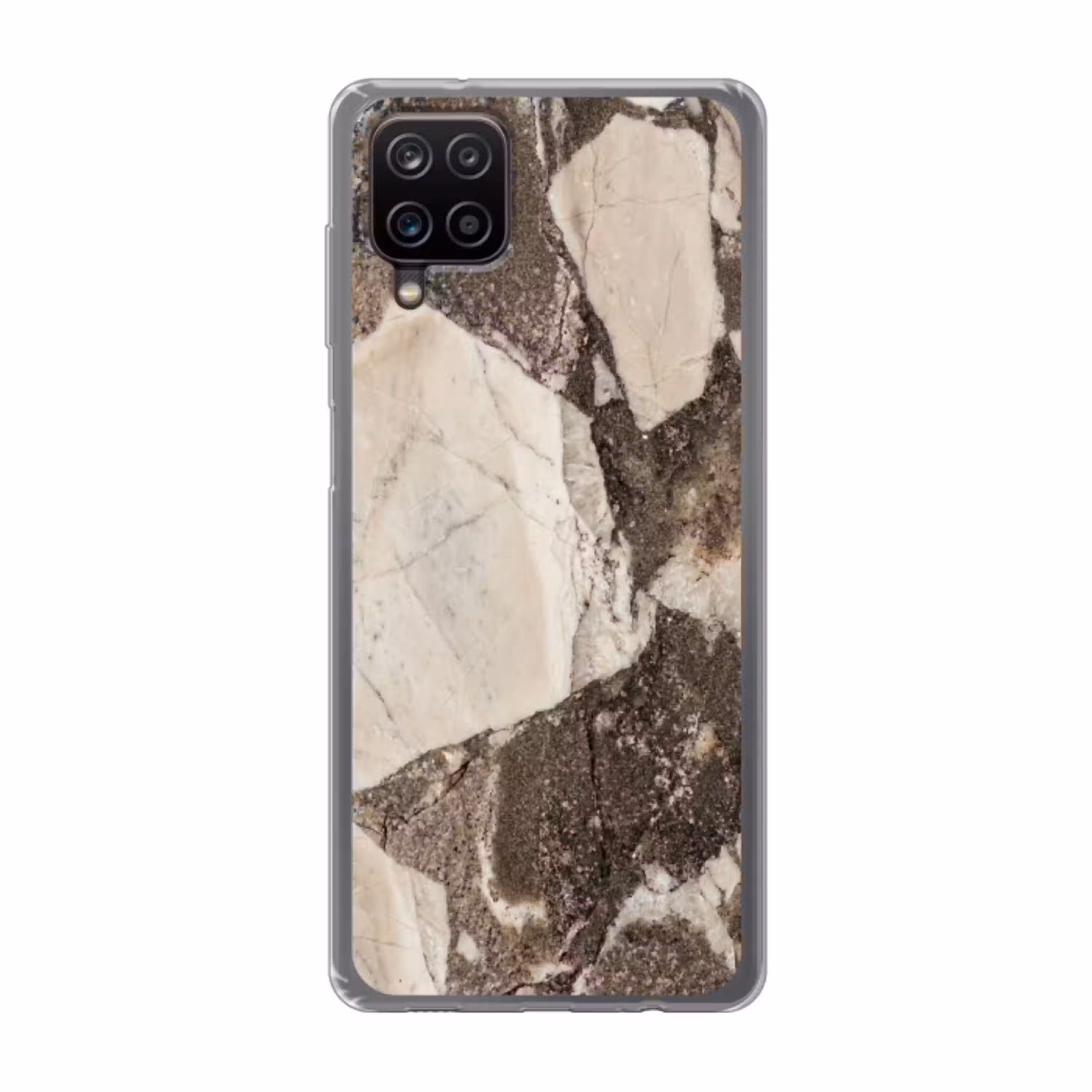 Textuur - Marmer - Abstract - Beige - Bruin Telefoonhoesje Samsung Galaxy A12 klein -3d