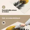 Zwart palmblad - Gouden cirkel - Beige achtergrond Inductie beschemer met haakjes middel -ky-schoon-nl