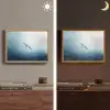 Meeuw - Wit - Zee - Mistig Light Box met batterij (Wandlamp) middel -sfeer3