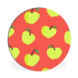 Appels - Modern - Groen Wandcirkel aluminium klein 190 -3d