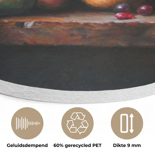 Rustiek - Stilleven - Fruit Akoestische PET Vilt - Rond klein -closeup_NL