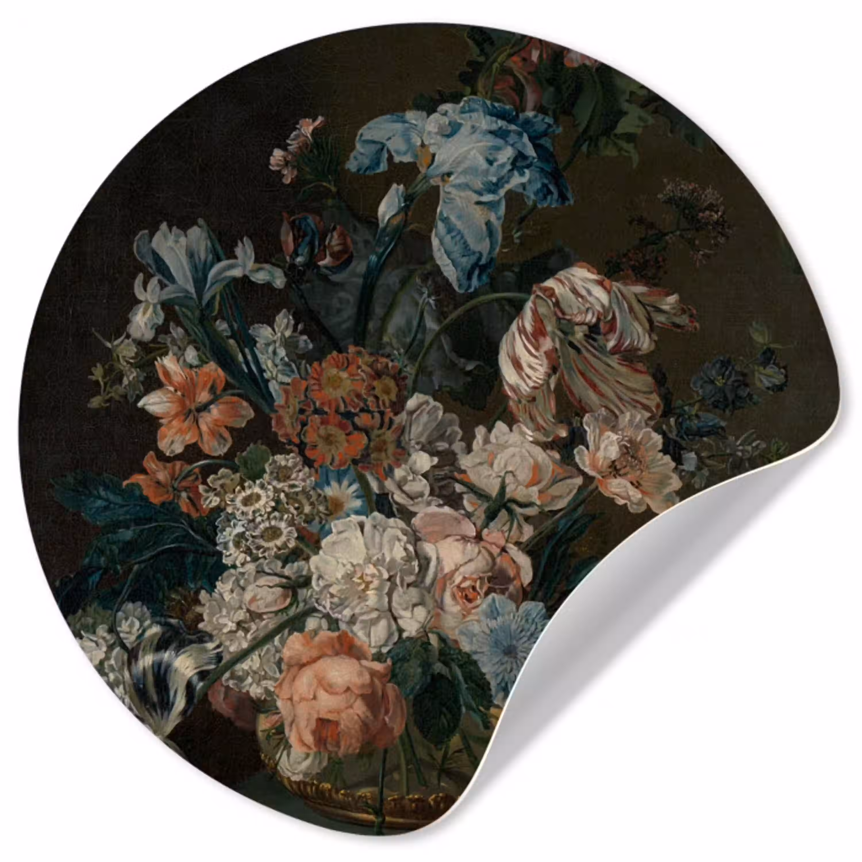 Stilleven met bloemen - Schilderij van Cornelia van der Mijn Wandcirkel behangsticker klein -3d