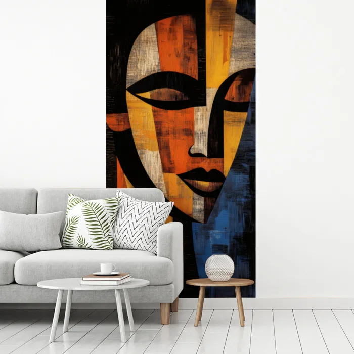Abstract - Portret - Kleurvakken fotobehang vinyl groot -woonkamer