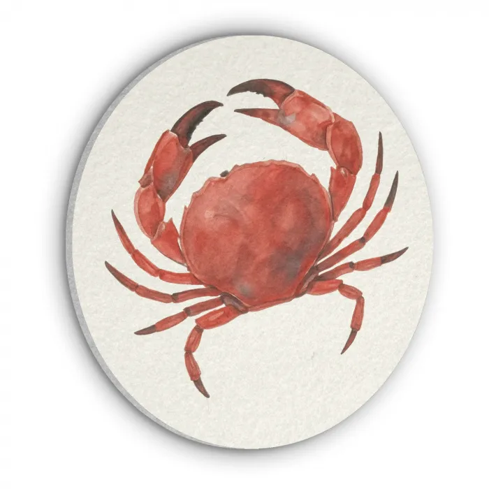 Krab - Felrood - Poten Akoestische PET Vilt - Rond klein -3d