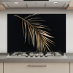 Planten - Goud - Zwart - Bladeren - Luxe keuken achterwand spatscherm klein -3d_website