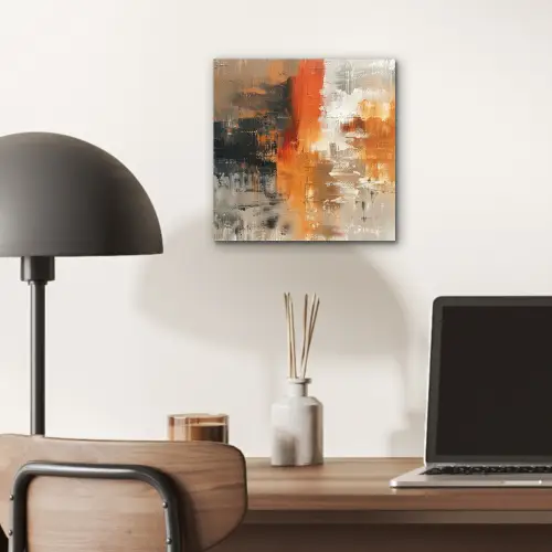 Moderne kunst - Abstract - Goud - Grijs aluminium wit klein -sfeer5