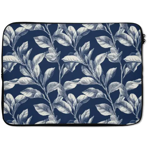 Botanisch - Patroon - Blauw laptophoes neopreen klein 279 -zkaufland3dotto