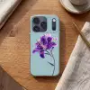 Lelie - Bloem - Paars - Stippen Telefoonhoesje iPhone 17 Pro klein -sfeer1