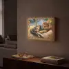 Kat - Kerst - Winter - Dier Light Box met batterij (Wandlamp) middel -sfeer1