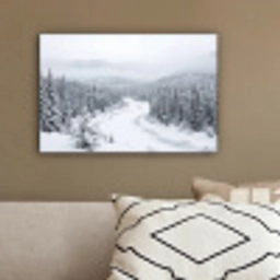 Rivier - Bevroren - Landschap - Winter canvas 2cm klein -sfeer3
