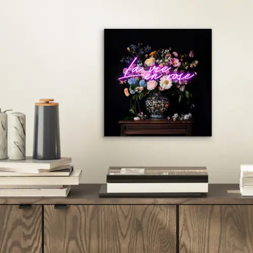 Neon - Vaas - Bloemen aluminium wit klein -sfeer1