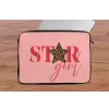 Star girl - Roze - Panter - Ster laptophoes neopreen klein -tafel