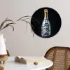 Champagne - Bloemen - Goud - Chique Wandcirkel plexiglas klein -sfeer4