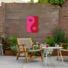 Minimalistisch - Rood - Roze - Hartjes Tuinposter op houten frame 2 cm dik klein -sfeer3