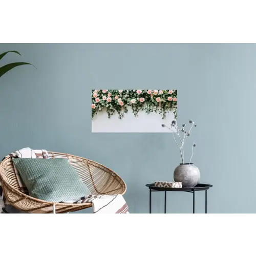 Bloemen - Muur - Rozen - Groen Muursticker klein -plant