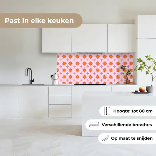 Zon - Patroon - Roze keuken achterwand 2 middel 871 -sfeer4_NL