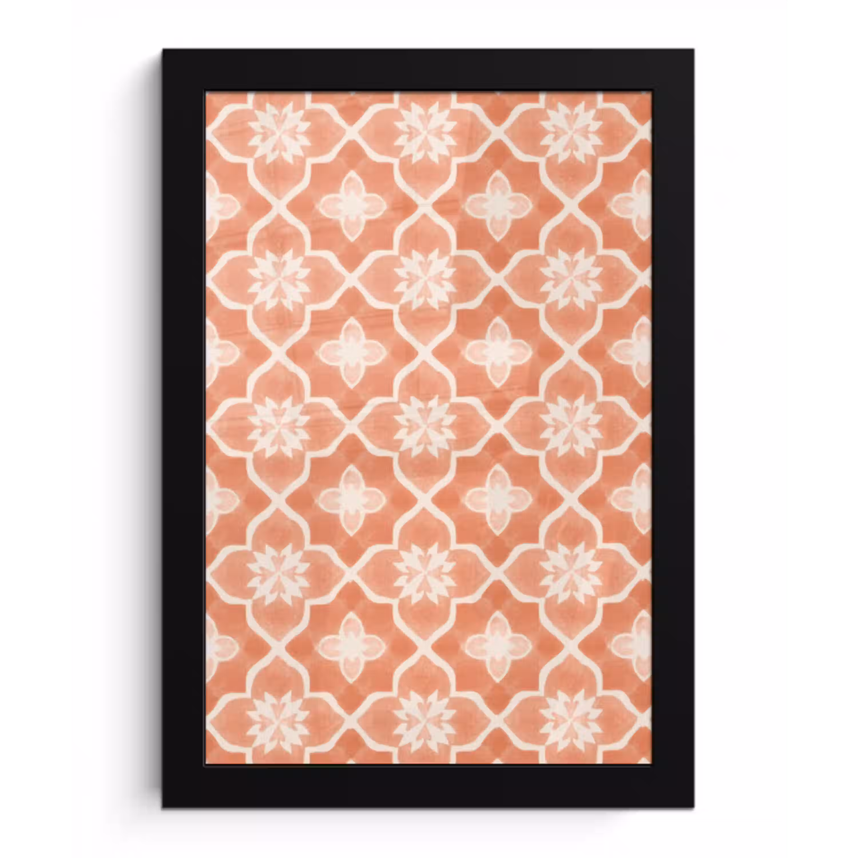Tegelpatroon - Arabesk - Vintage - Terracotta fotolijst zwart zonder passe partout klein 224 -3d