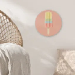 Waterijsje - Pasteltinten - Minimalistisch Akoestische PET Vilt - Rond klein -sfeer4