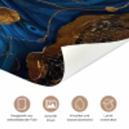 Boom - Levensboom - Blauw - Goud deurposter klein -tcloseup_DE