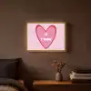 Hart - Frans - Valentijn - Roze Light Box met batterij (Wandlamp) middel -sfeer4