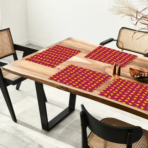 Rood - Donker - Felle - Sinasappels Placemat vinyl groot 368 -zzsfeer4_Kitchenyeah-website