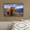 Schotse Hooglander - Berg - Water - Natuur - Koe canvas 2cm klein -sfeer3