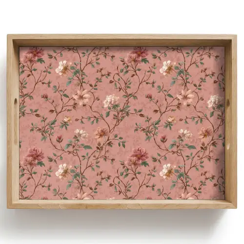 Botanisch - Bloemen - Roze Dienblad Rechthoek middel 911 -z3d_shopping