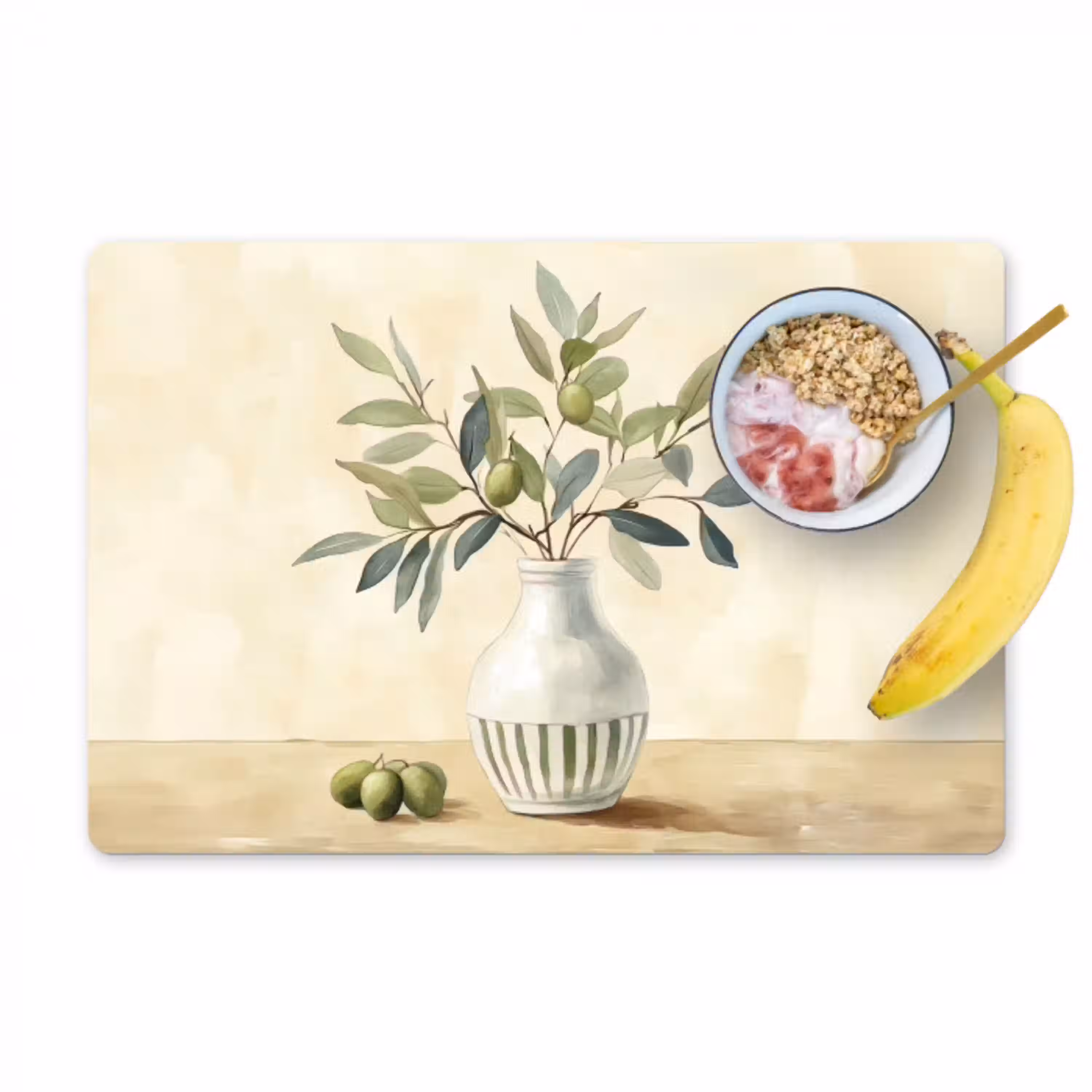 Vaas - Keramiek - Olijftakken Placemat vinyl groot -zzzproduct_Kitchenyeah-website