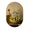 Olijven - Stilleven - Vintage Wandcirkel Ovaal Glas middel -3d