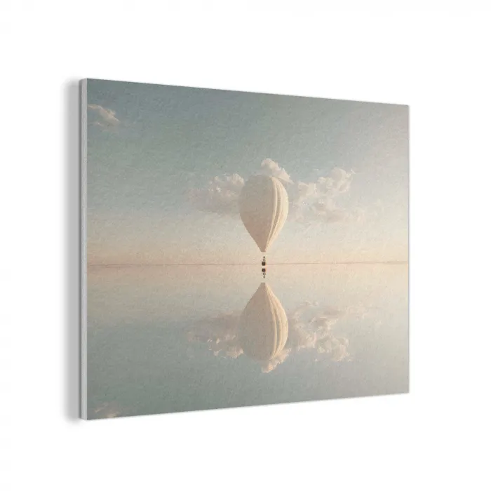 Luchtballon - Wolken - Water - Blauw PET vilt klein -3d
