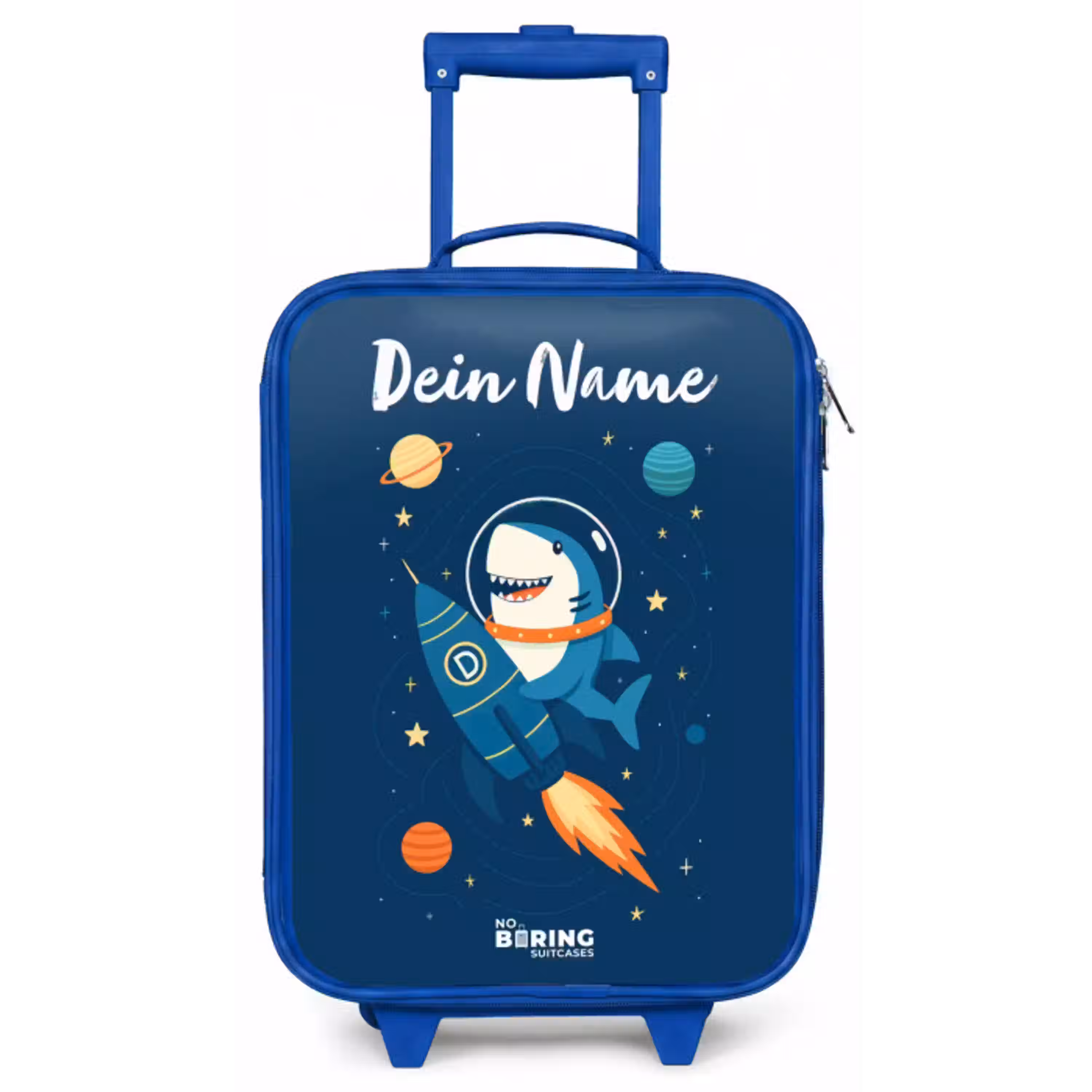 Dier - Ruimte - Planeet - Raket Kinderkoffer - Blauw klein -zz3dotto