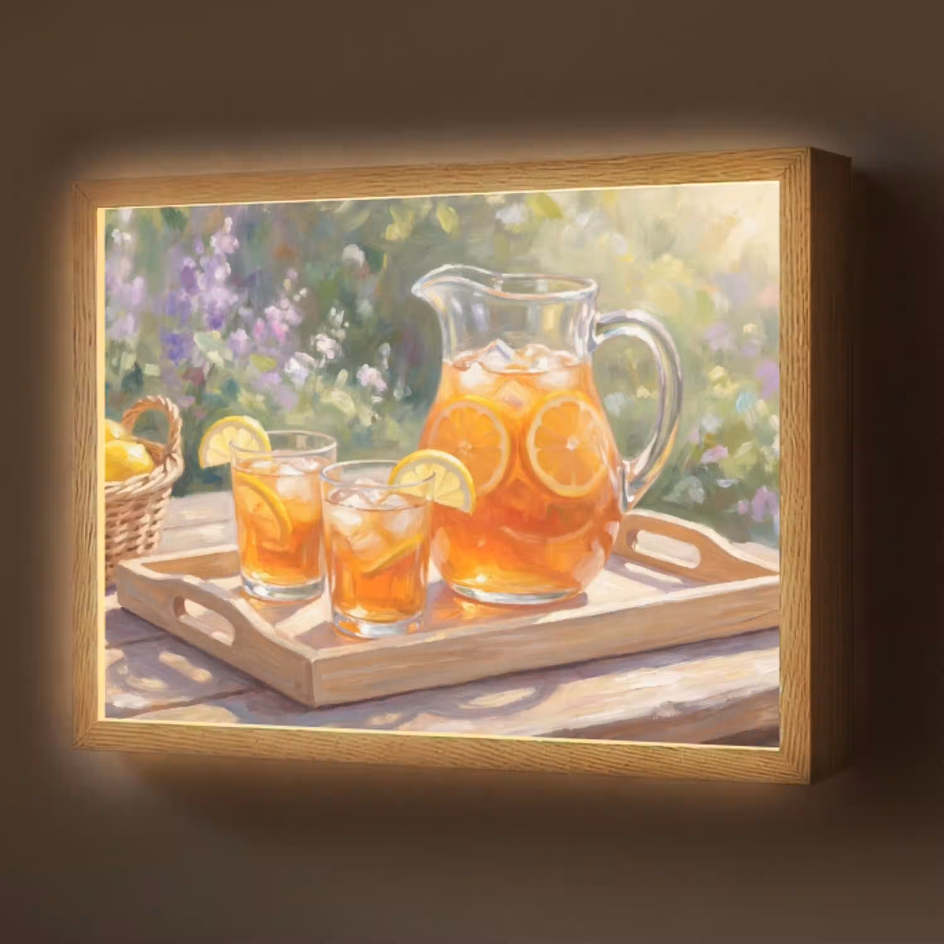 Drank - Citroen - Zomer - Tuin - Geel Light Box met batterij (Wandlamp) middel -z3d_website