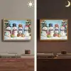 Vrolijk -  Sneeuw - Kleurrijk Light Box met batterij (Wandlamp) middel -sfeer3