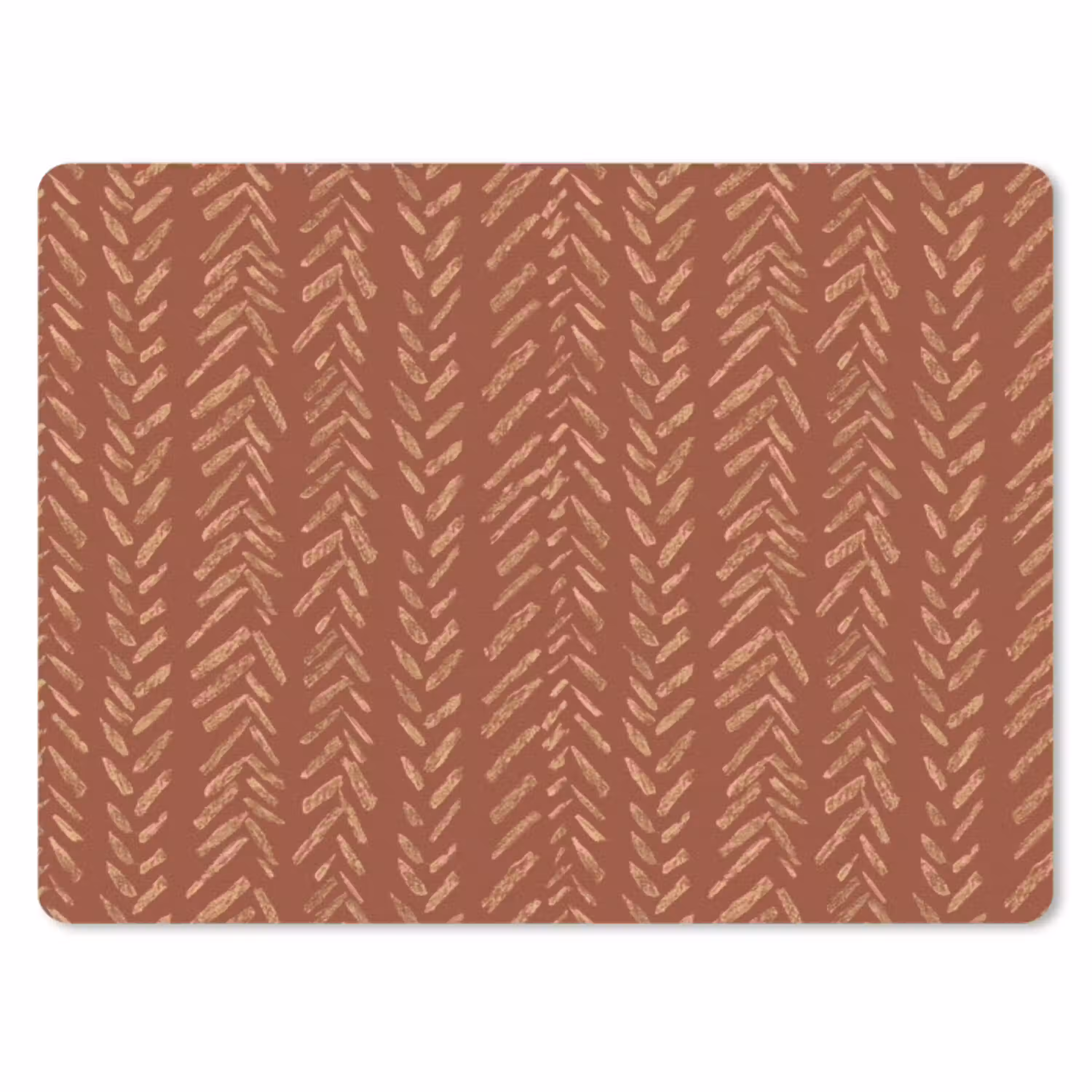Terracotta - Visgraat - Ambachtelijk - Patroon muismat rubber klein 262 -3d