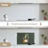 Kop - Bloemen - Groen - Koffie keuken achterwand spatscherm klein -voor_na_NL