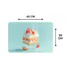 Slagroom - Taart - Blauw - Eten Placemat vinyl groot -specs