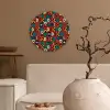 Bruin - Retro - Disco - Patroon Wandcirkel kunststof plaat 5mm dik klein 188 -sfeer1