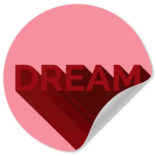 Dream - 3D - Rood - Roze Wandcirkel behangsticker klein -3d