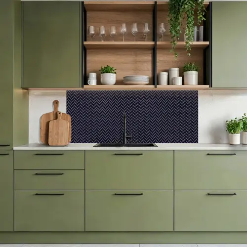 Plaid - Patroon - Visgraad - Blauw keuken achterwand 2 middel 871 -sfeer3