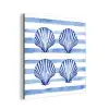Vier schelpen - Blauw - Wit - Strepen aluminium wit klein -3d