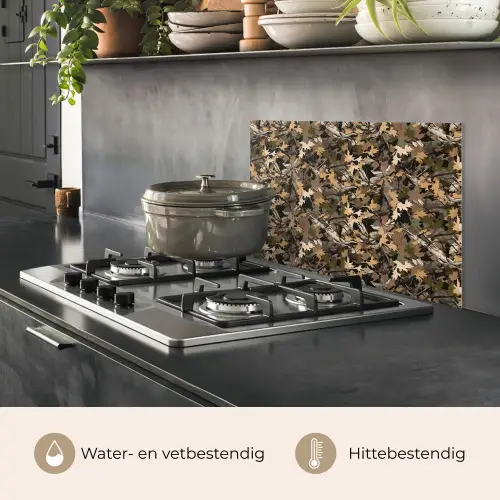 Herfst - Bladeren - Camouflage keuken achterwand spatscherm klein 900 -usp_NL