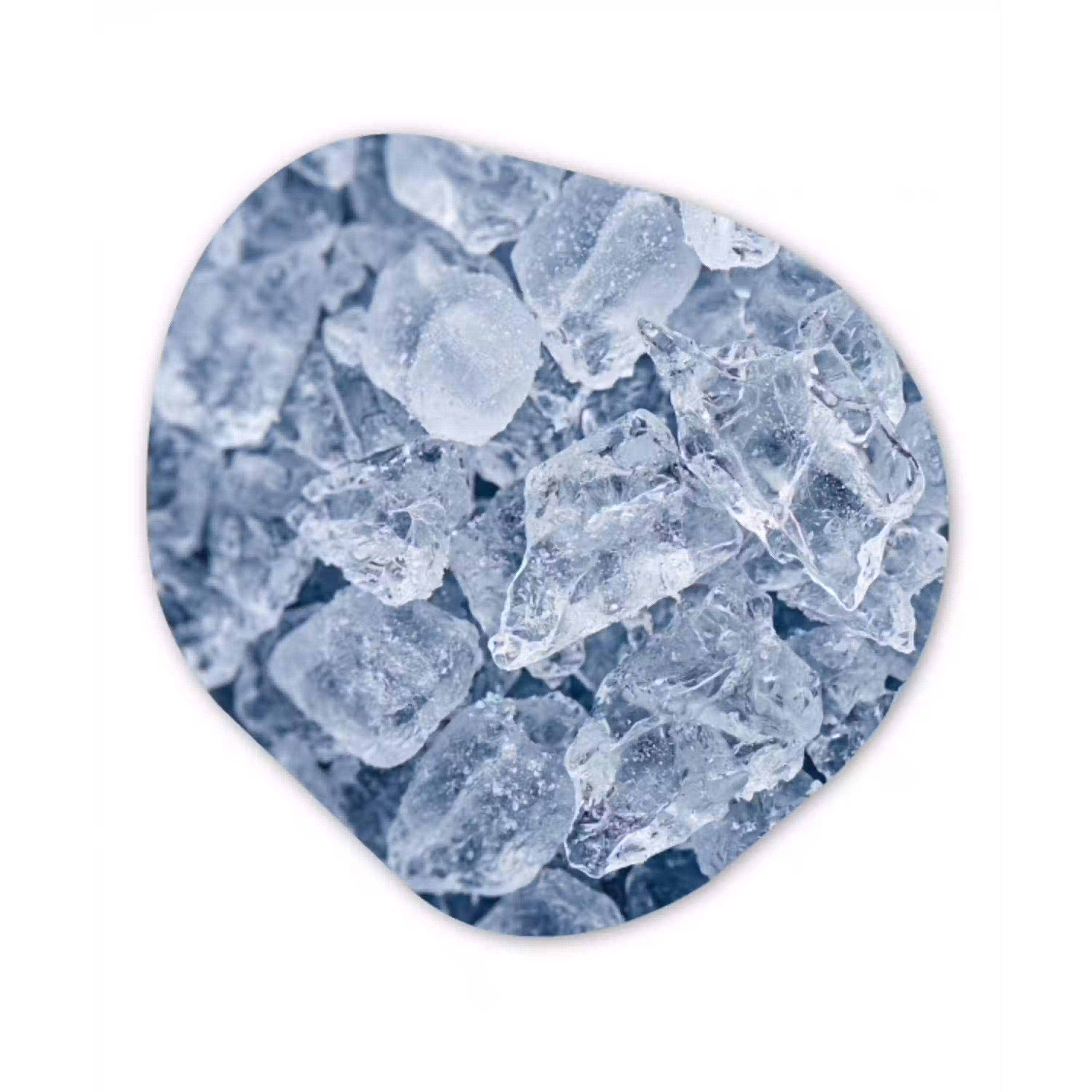 Ijsblokjes - Water - Blauw Wandcirkel Organisch Forex 3mm klein -3d