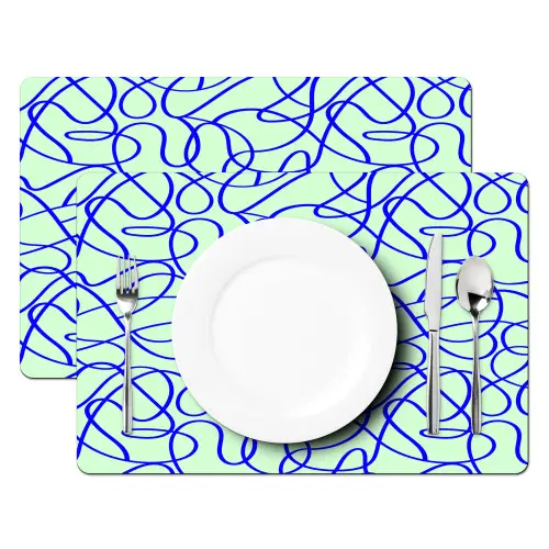 Mint - Blauw - Lijnen - Abstract Placemat vinyl groot 368 -zzsfeer2_Kitchenyeah-website