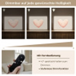 Hart - Gezicht - Roze Light Box met batterij (Wandlamp kind) middel -USP_dimbaarDE