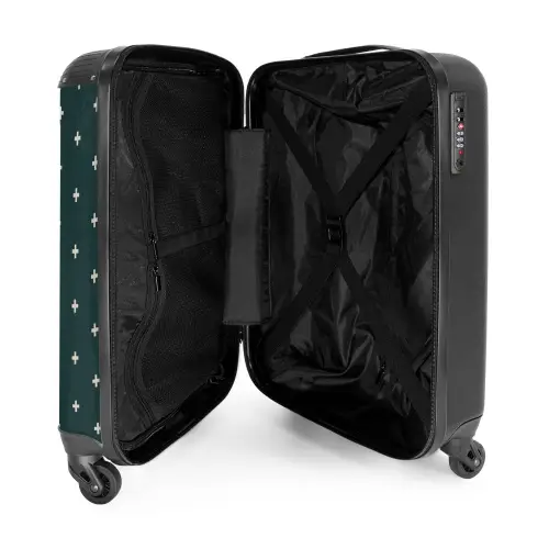 Patronen - Plus patroon op grijsblauw NBS - Handbagage koffer - Kinderen Unisex middel -binnenkant