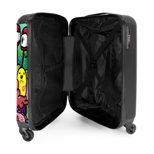 Vrolijke Monsterchaos Koffer - NBS - Handbagage middel -binnenkant