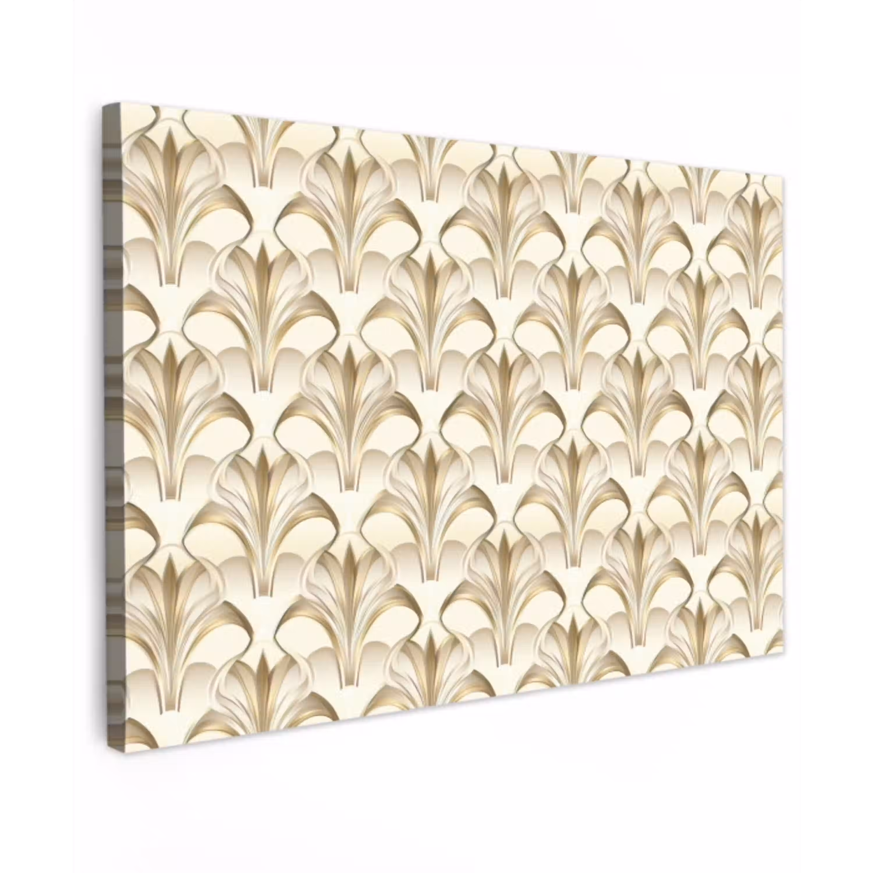 Ornament - Barok - Goud Tuinposter op houten frame 2 cm dik klein 845 -3d